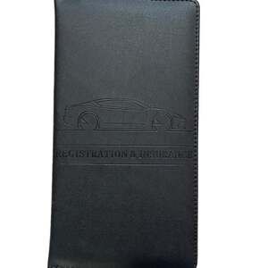 Car Registration and Insurance Card Holder, Leather Vehicle Glove Box Automobile